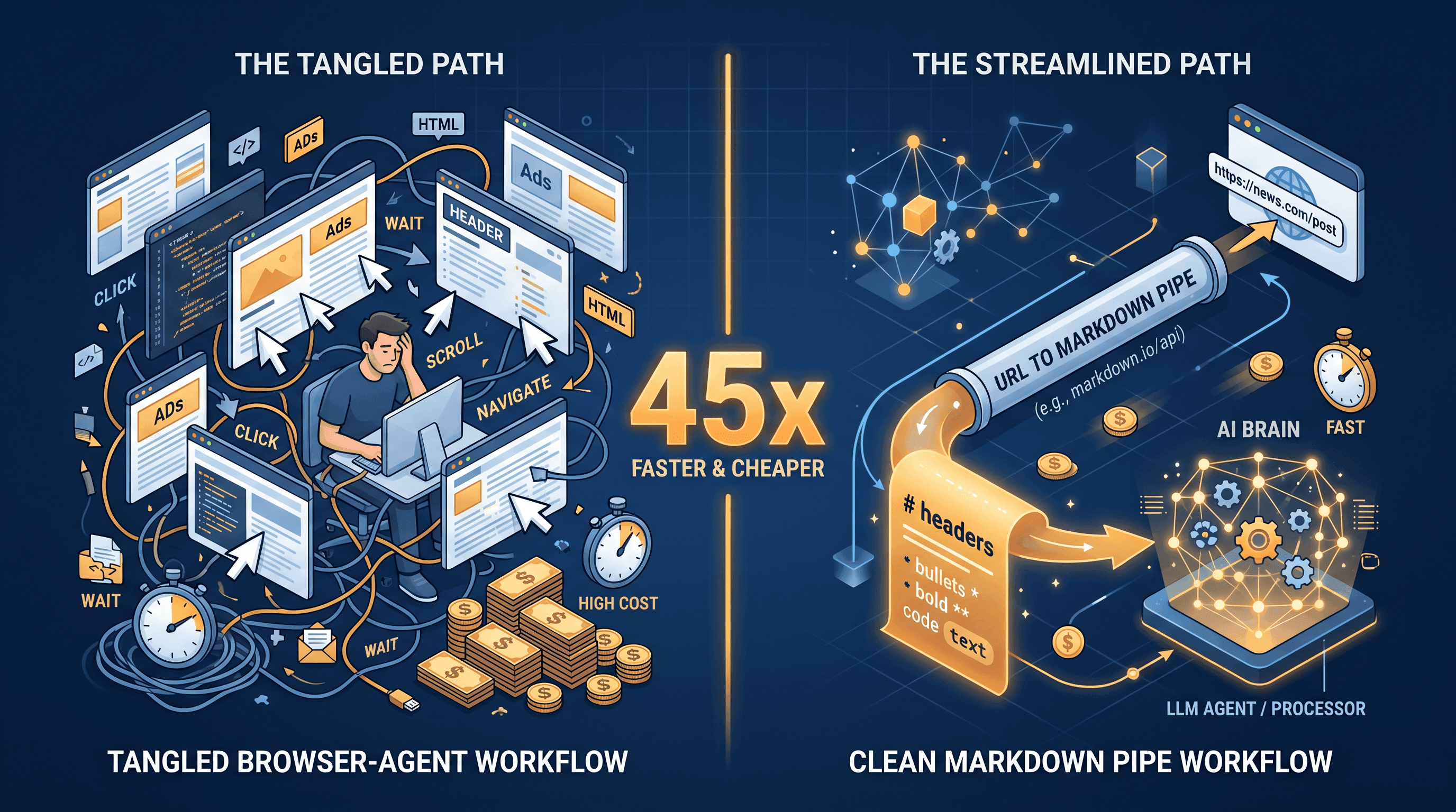 URL to Markdown for AI Agents: 45x Cheaper Than Computer Use